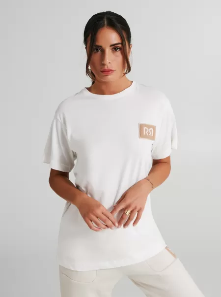 Innovative Tops & Tshirts Oversized T-Shirt With Soft Logo Women White Cream