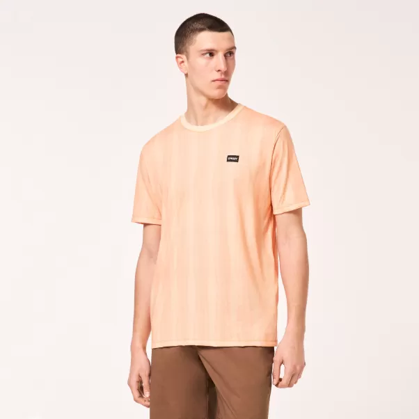 T-Shirts Orange Zig-Zag Print Men Vertical Sets Tee Oakley