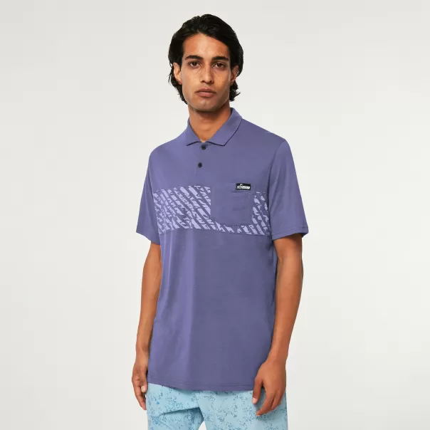 Oakley Sand Stripe Pocket Polo Shirts New Lilac Men